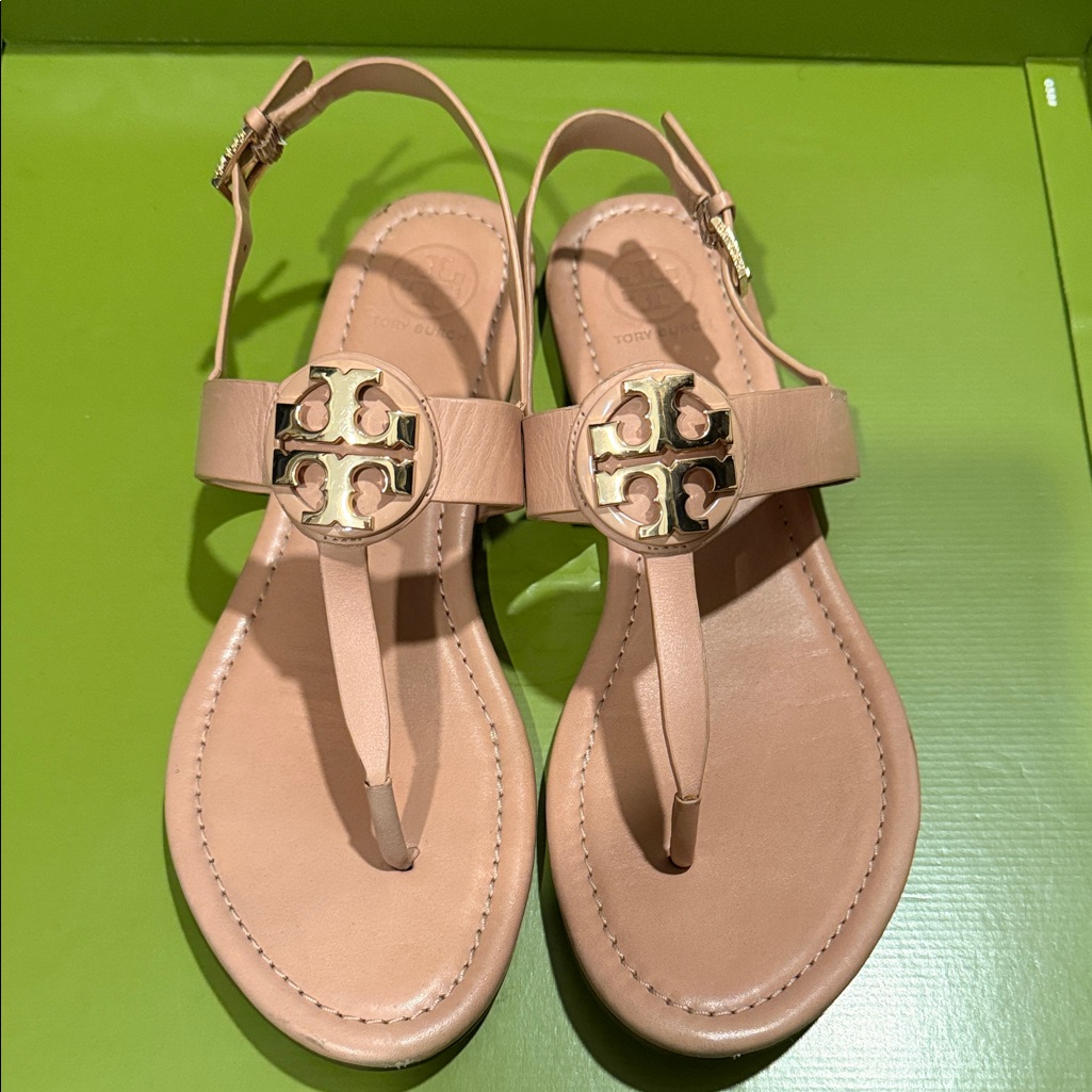 Tory Burch Light Makeup Sandals With Gold Accents